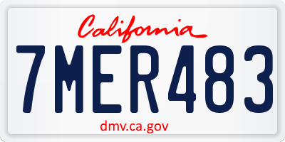 CA license plate 7MER483