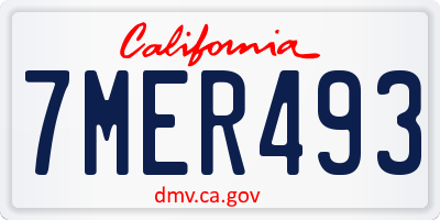 CA license plate 7MER493
