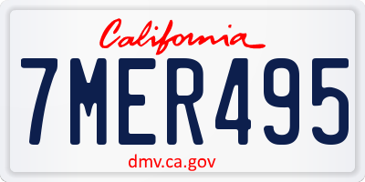 CA license plate 7MER495
