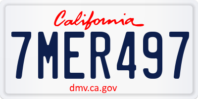CA license plate 7MER497