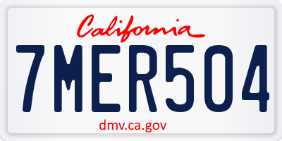 CA license plate 7MER504