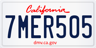 CA license plate 7MER505
