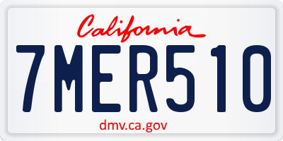 CA license plate 7MER510