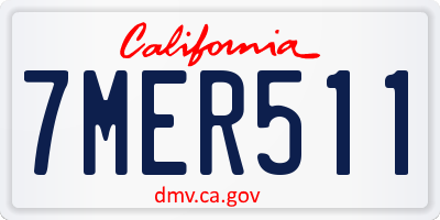 CA license plate 7MER511