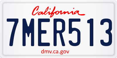 CA license plate 7MER513