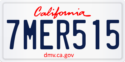 CA license plate 7MER515