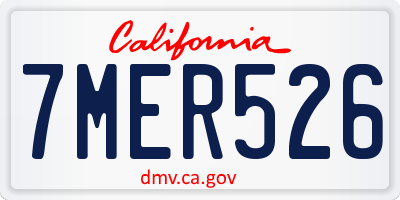 CA license plate 7MER526