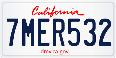 CA license plate 7MER532