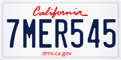 CA license plate 7MER545