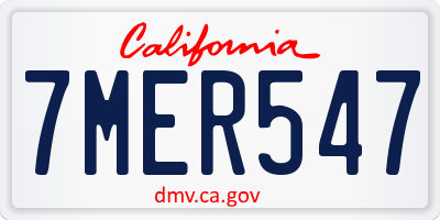 CA license plate 7MER547