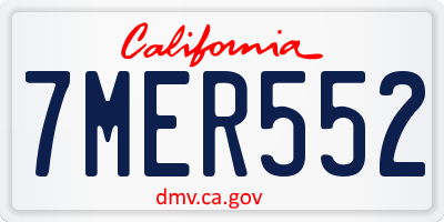 CA license plate 7MER552