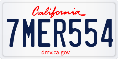 CA license plate 7MER554