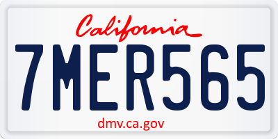 CA license plate 7MER565