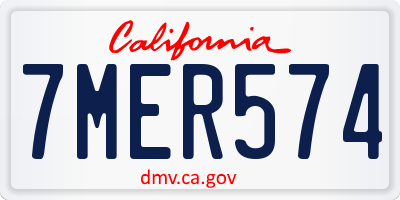 CA license plate 7MER574