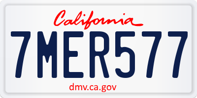 CA license plate 7MER577