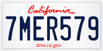 CA license plate 7MER579