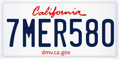 CA license plate 7MER580