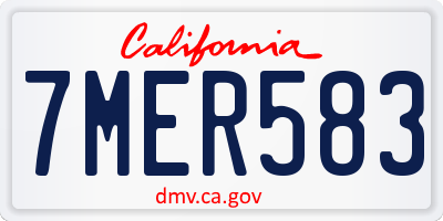 CA license plate 7MER583