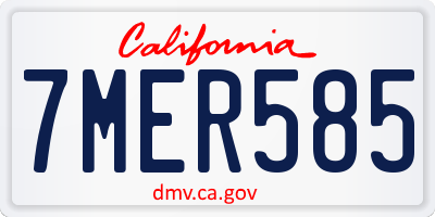 CA license plate 7MER585
