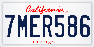 CA license plate 7MER586