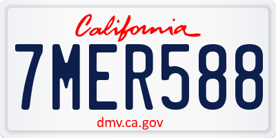 CA license plate 7MER588