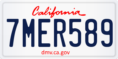 CA license plate 7MER589