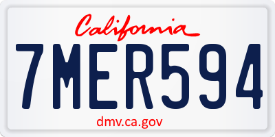 CA license plate 7MER594