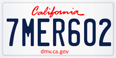 CA license plate 7MER602