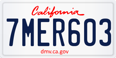 CA license plate 7MER603