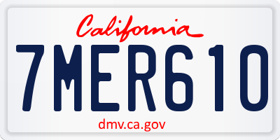 CA license plate 7MER610