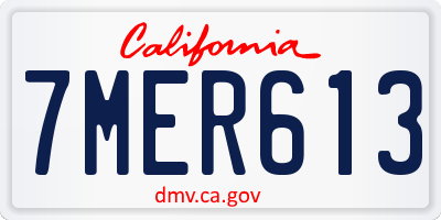 CA license plate 7MER613