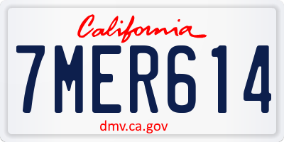 CA license plate 7MER614