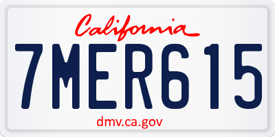 CA license plate 7MER615