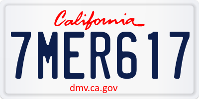 CA license plate 7MER617