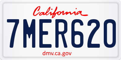 CA license plate 7MER620