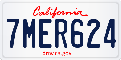 CA license plate 7MER624