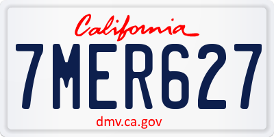 CA license plate 7MER627