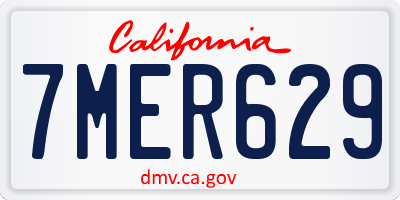 CA license plate 7MER629
