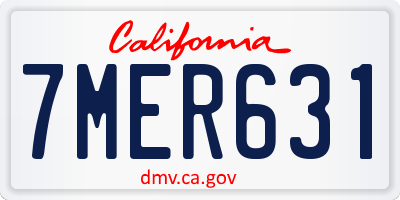 CA license plate 7MER631