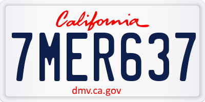 CA license plate 7MER637