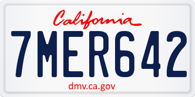 CA license plate 7MER642