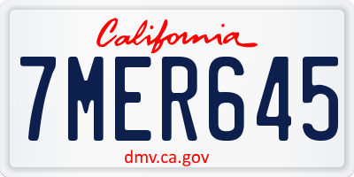 CA license plate 7MER645