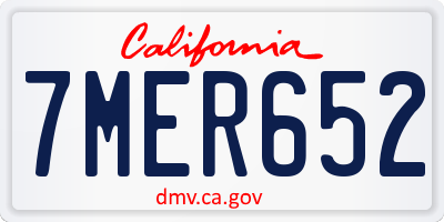 CA license plate 7MER652