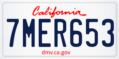 CA license plate 7MER653