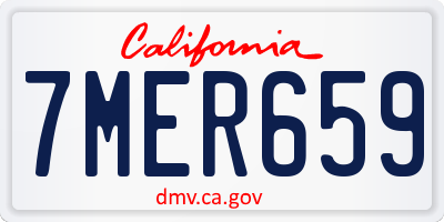 CA license plate 7MER659
