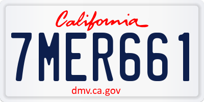 CA license plate 7MER661