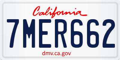 CA license plate 7MER662