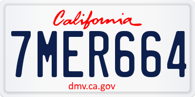CA license plate 7MER664