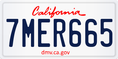 CA license plate 7MER665