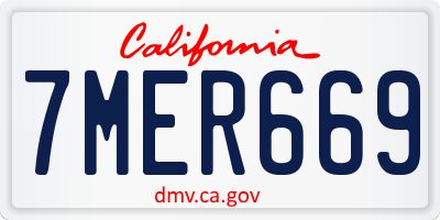 CA license plate 7MER669